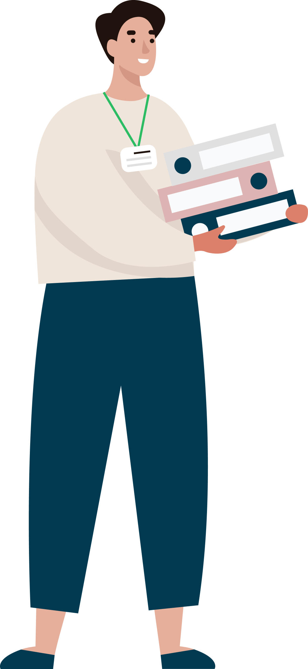 Resources Illustration of Caucasian male holding files